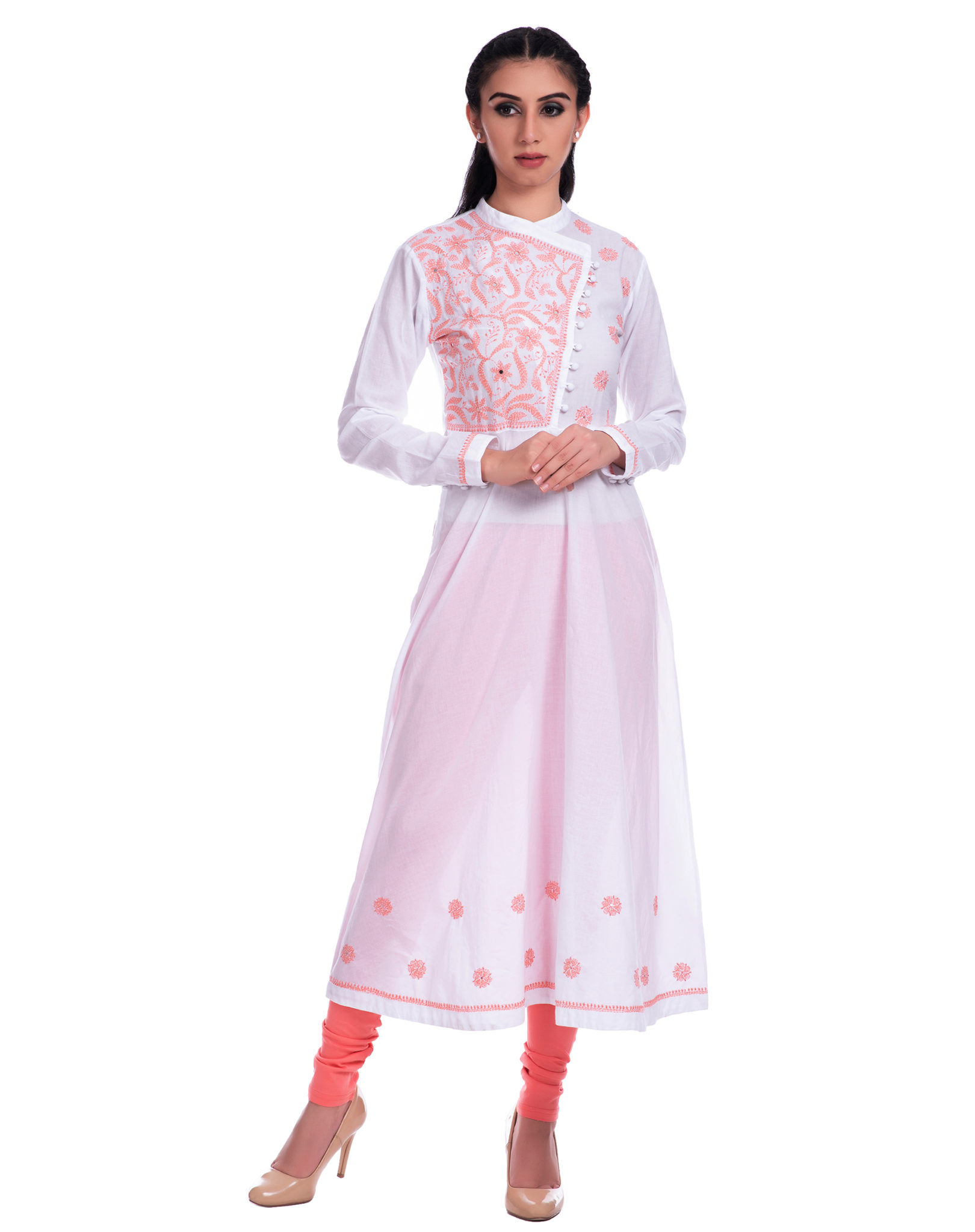 white chikankari pants