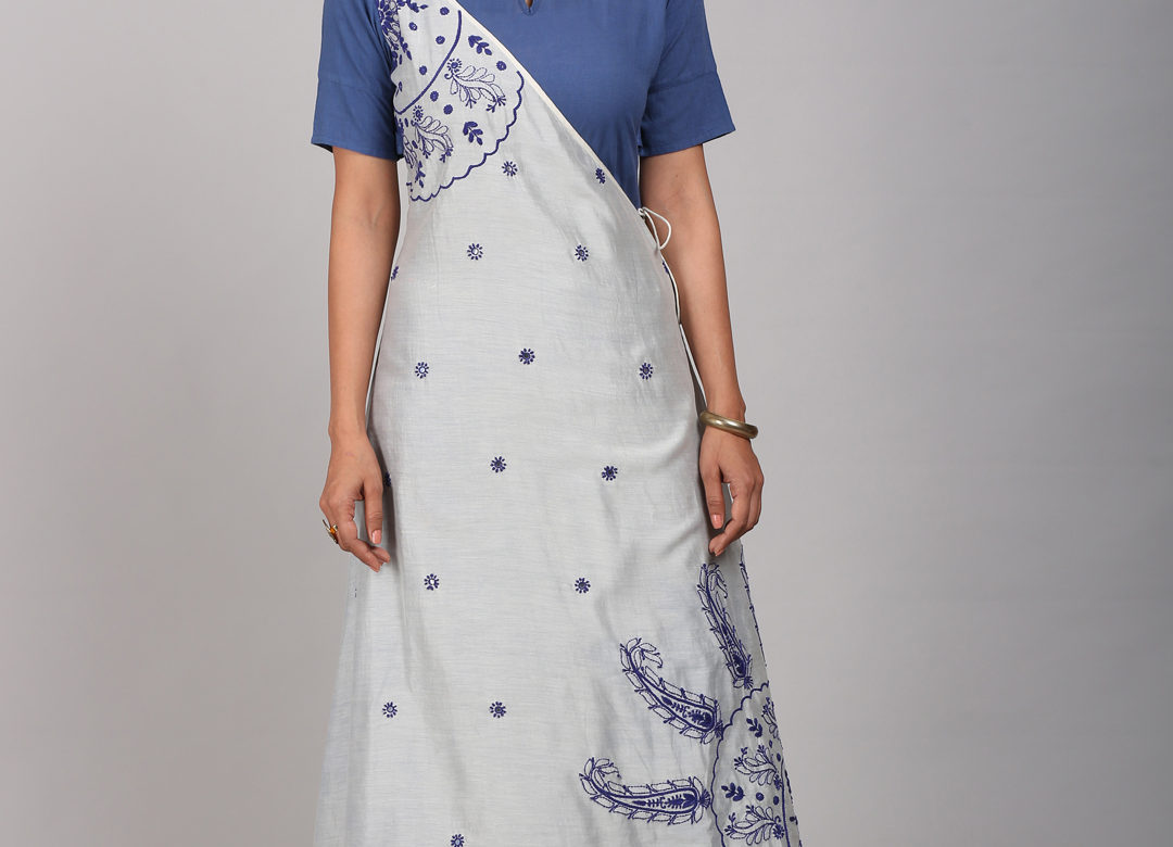 Blue chikankari kurta