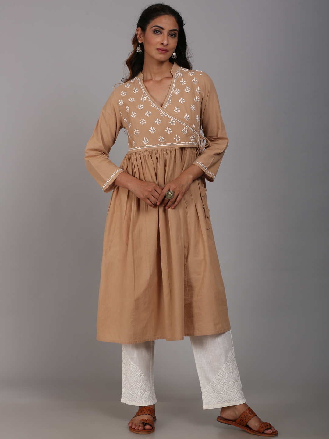 Buy Coral Natural Crepe Tie Dye And Embroidered & Kurta Dhoti Pant Set For  Women by Jyoti Bansal Online at Aza Fashions.