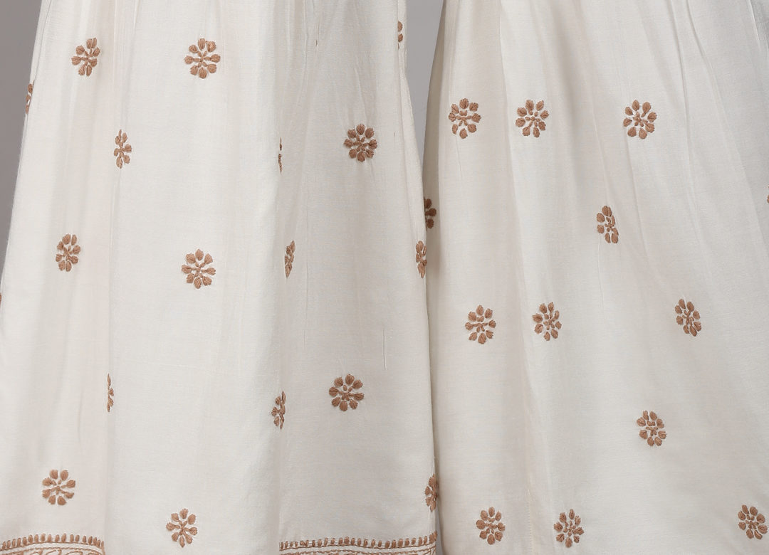 Contrast embroidered floral buta sharara