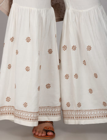 Contrast embroidered floral buta sharara