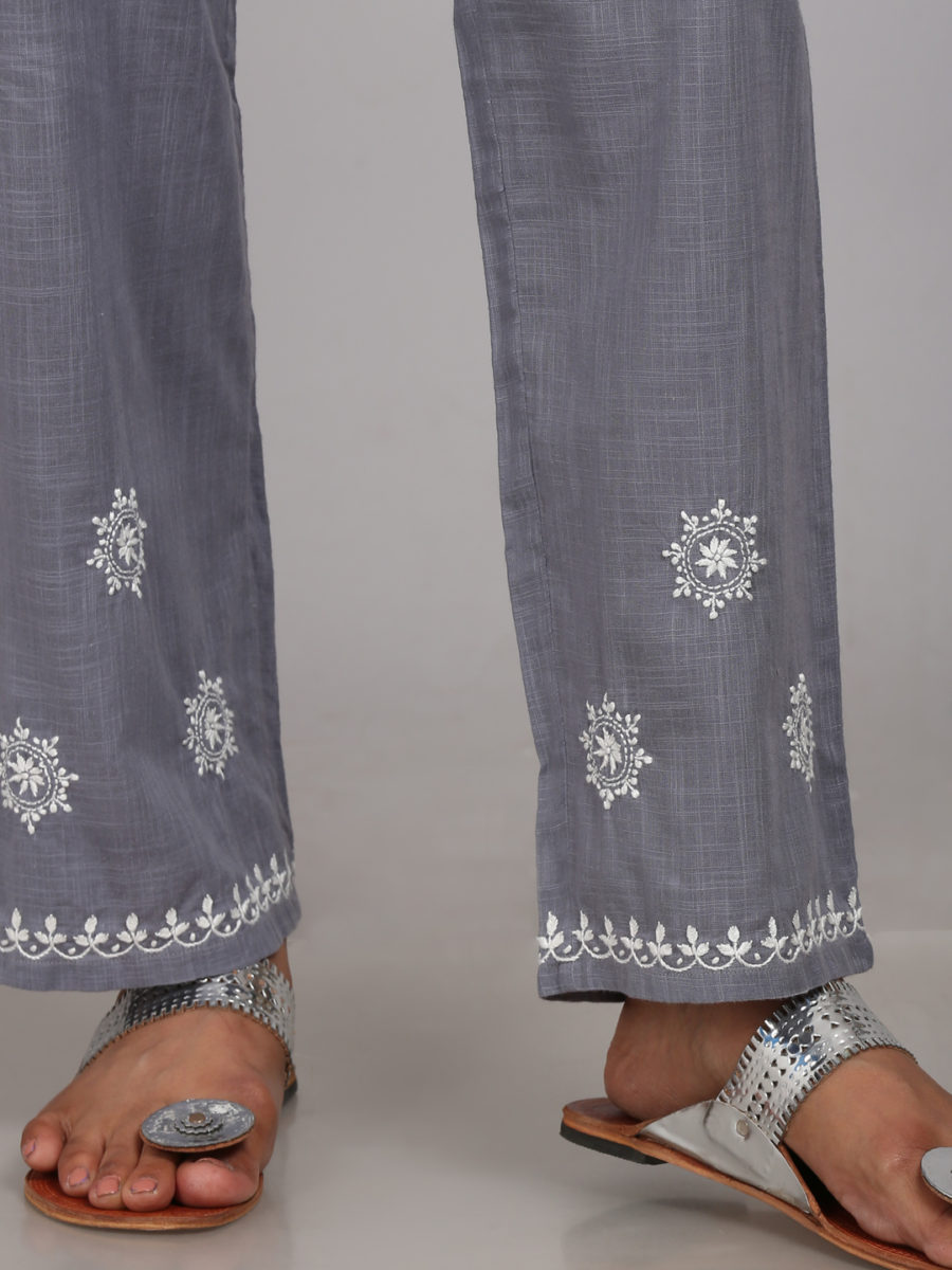 Embroidered straight pant