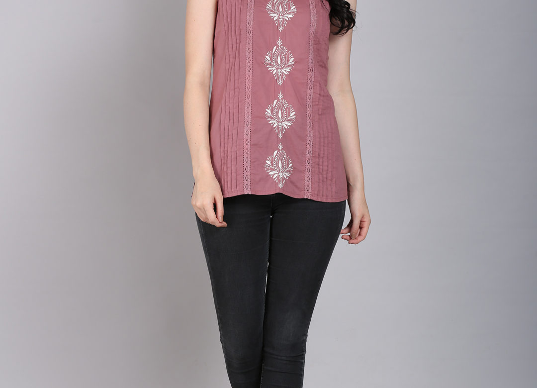 Mauve Chikankari top