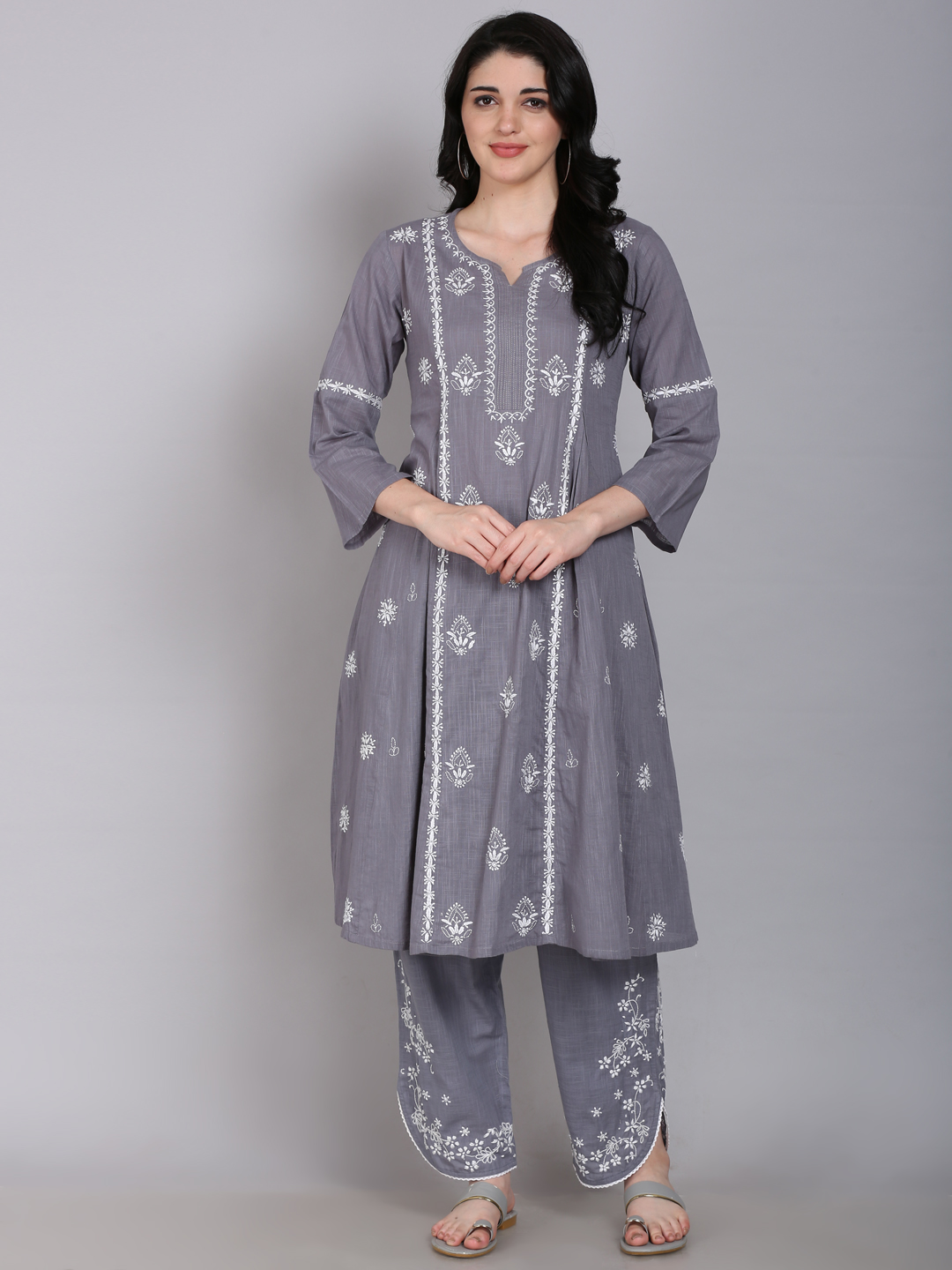 luxury collection shiny designer tunic with cigarette pant kurti collection