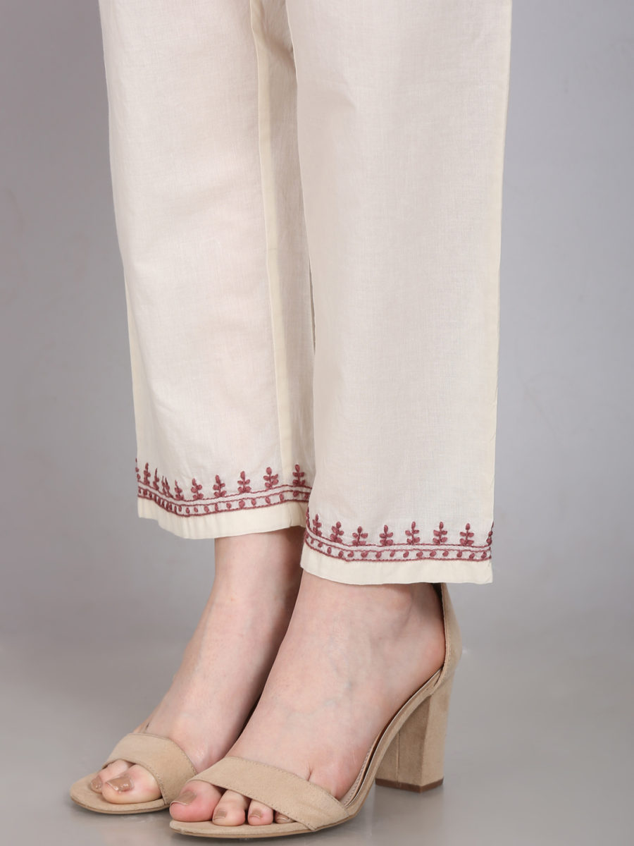 Embroidered straight pant